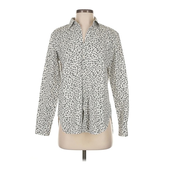 Frank & Eileen Tops - Frank & Eileen FRANK Gray and Black Hearts, Classic Poplin Small